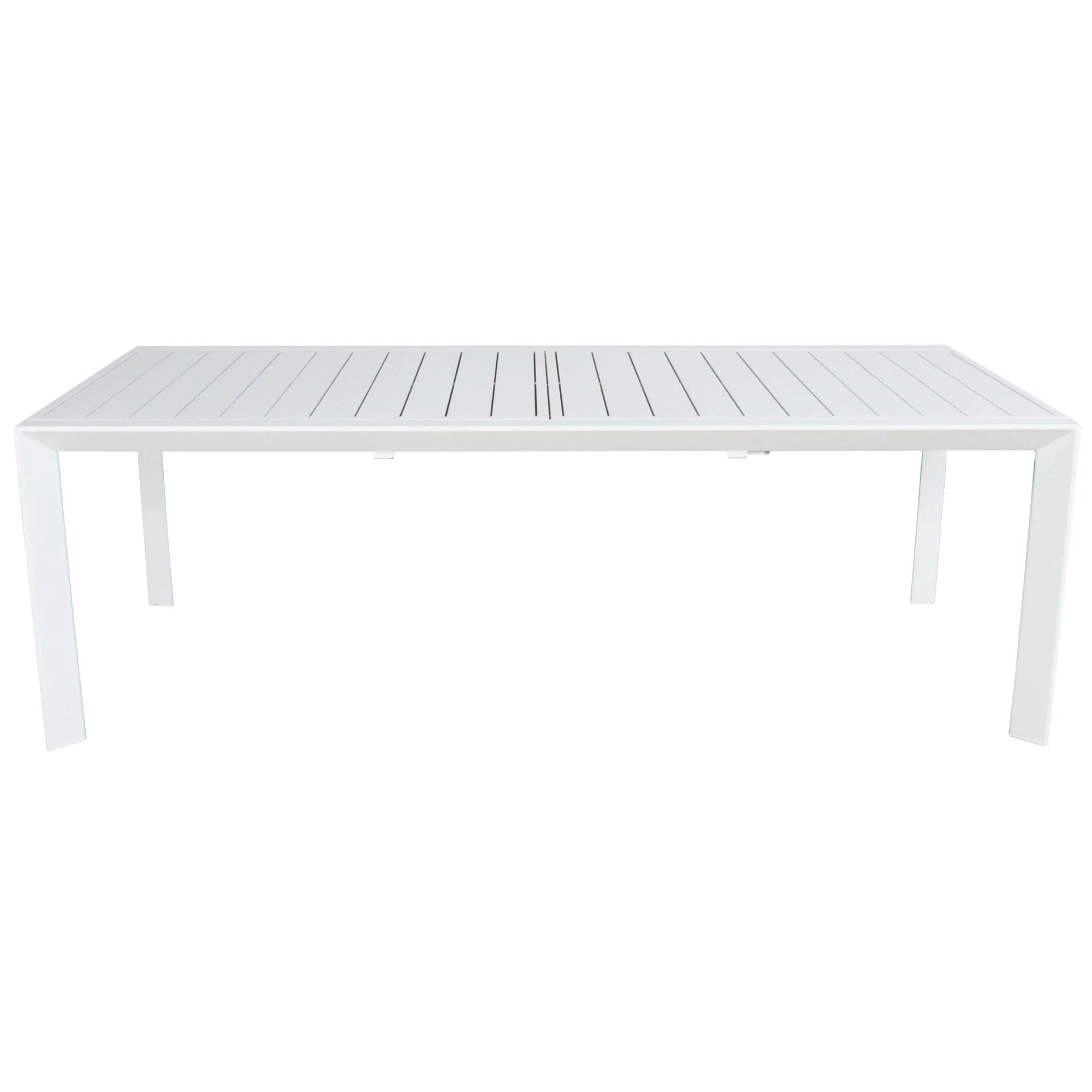 12-Seater Aluminum Outdoor Extensible Dining Table, White