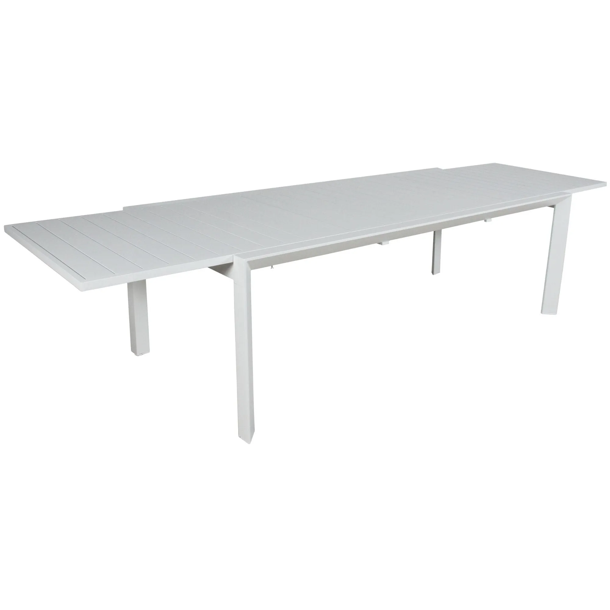 12-Seater Aluminum Outdoor Extensible Dining Table, White