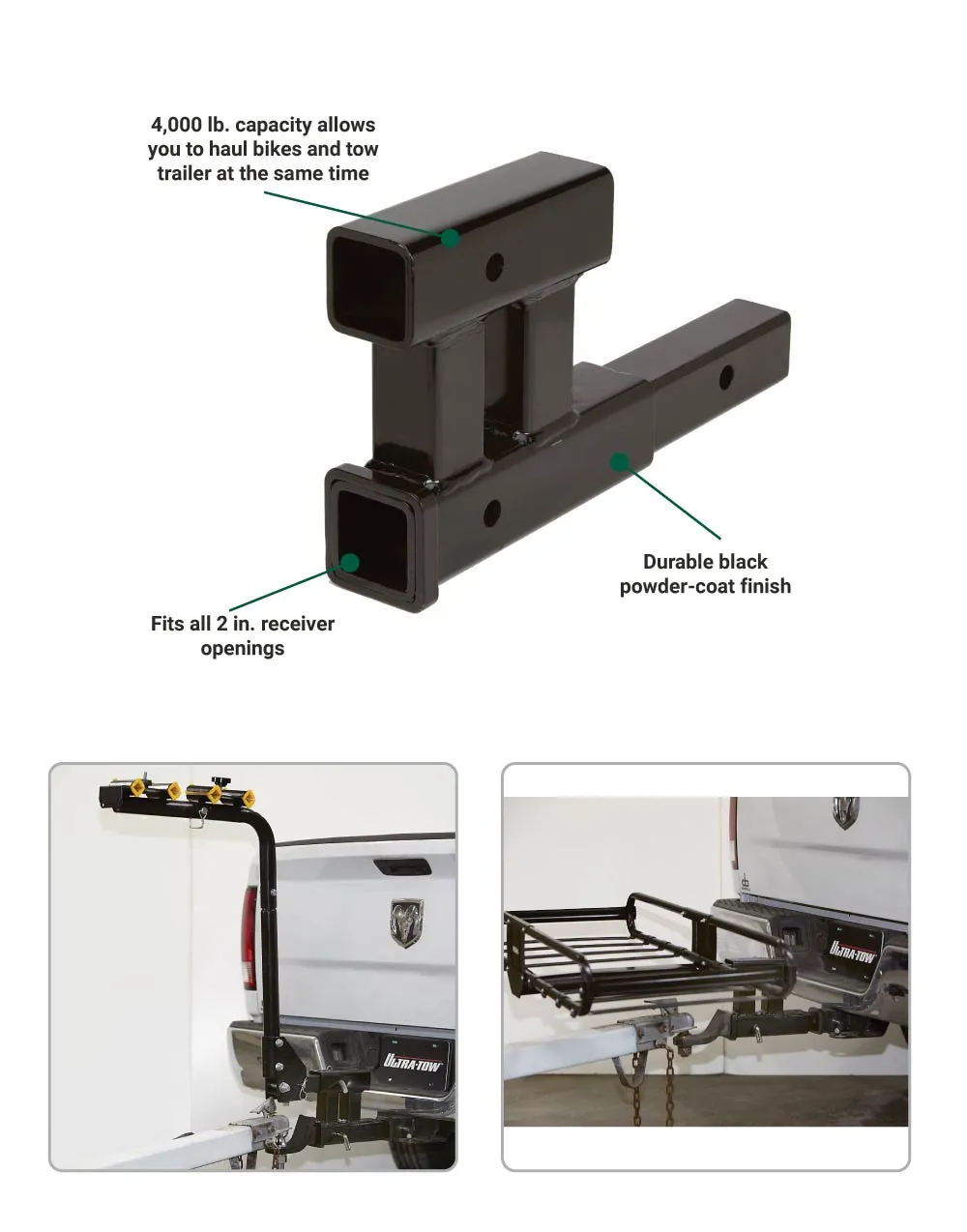 (32799.ULT) Ultra-Tow Dual Hitch Extension | 4000-Lb. Cap