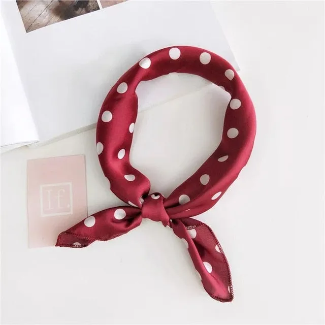 50*50cm Silk Scarves Soft Hair Tie Neckerchief Foulard Muffler Small Square Scarf