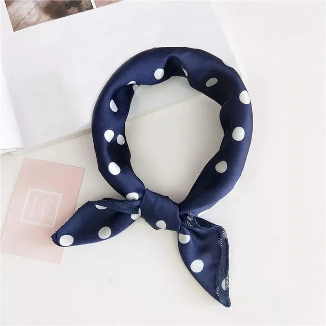 50*50cm Silk Scarves Soft Hair Tie Neckerchief Foulard Muffler Small Square Scarf