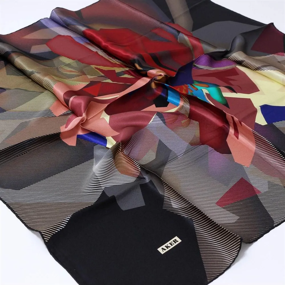 Aker Trendy Turkish Silk Scarf Hextor No. 12