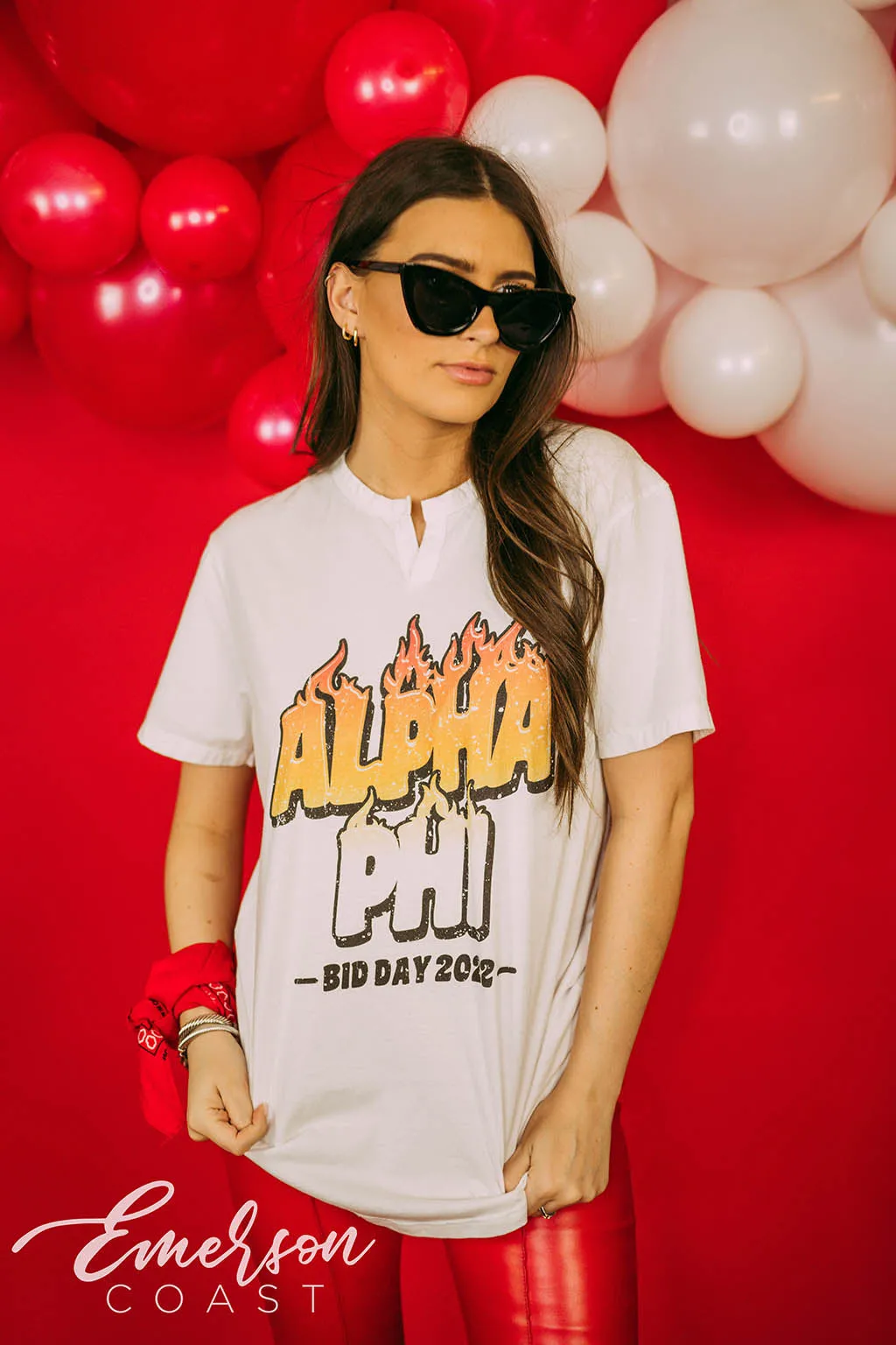 Alpha Phi Coming in Hot Bid Day Tee