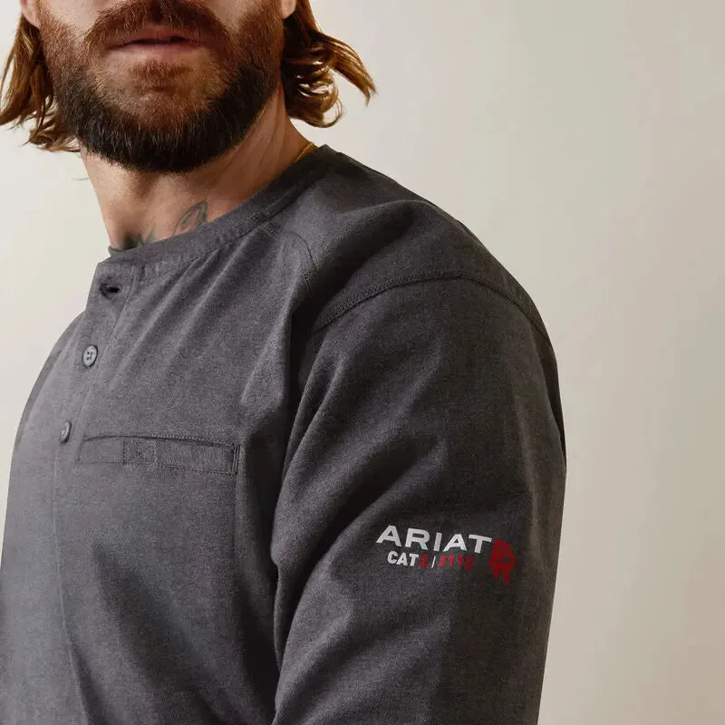 ARIAT - FR Air Refinery Row Graphic Henley, Charcoal