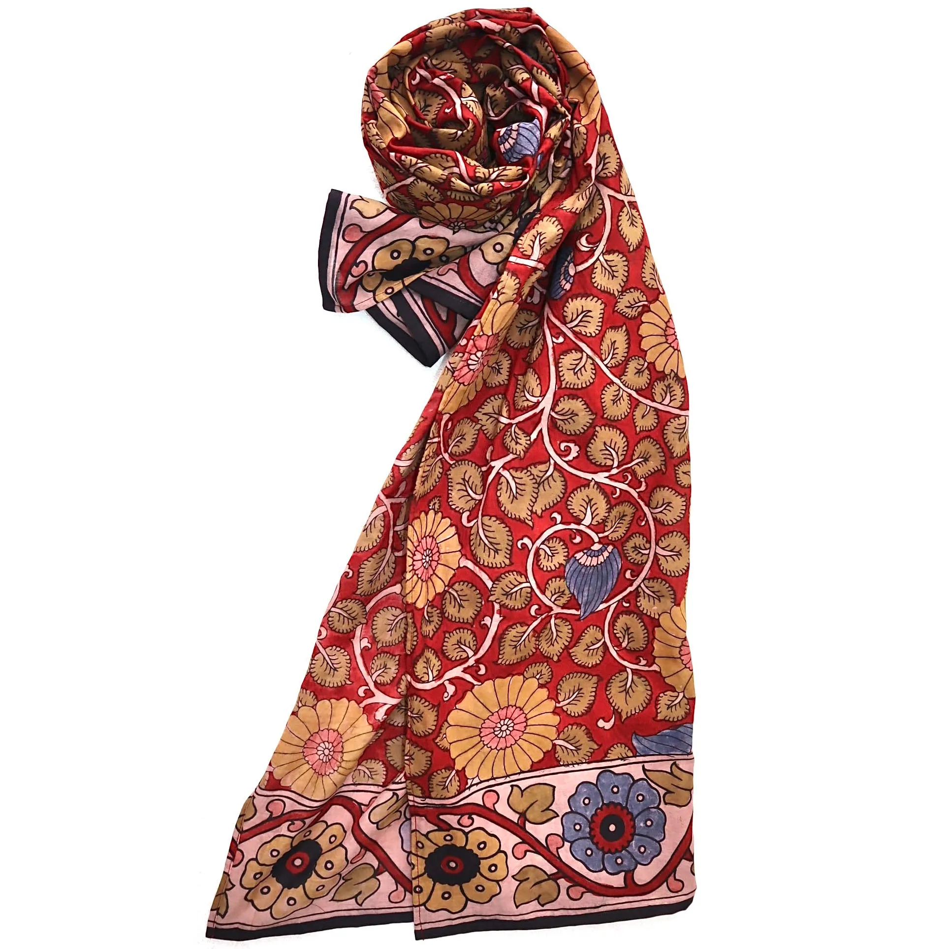 Autumn flora – Limited Edition Hand Painted Cotton Scarf (HS0013)