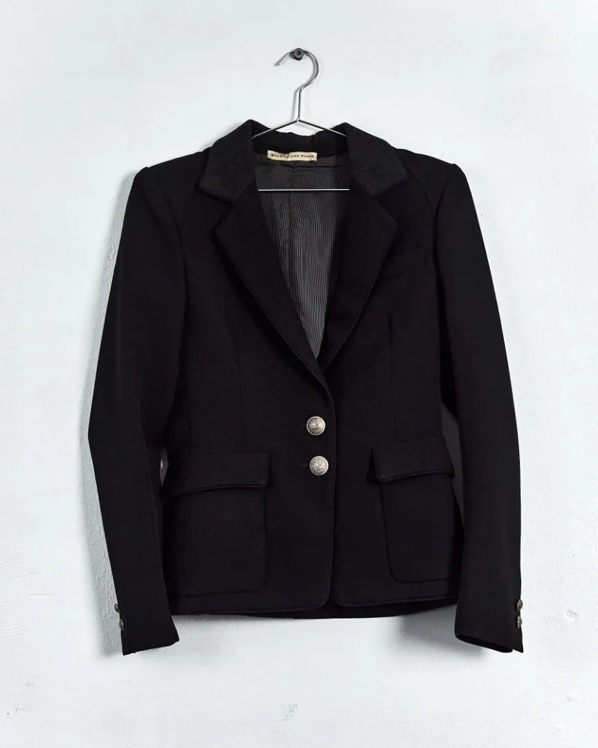 Balenciaga fall '07 fitted collegiate blazer, black, 10