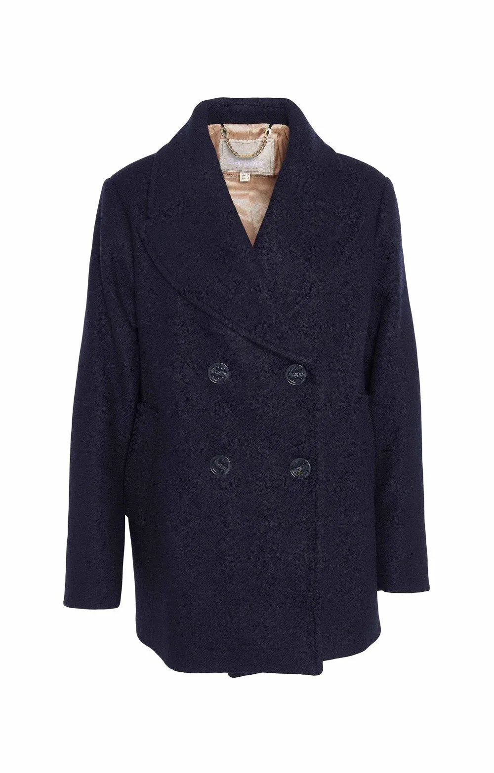 Barbour Ingrid Wool Peacoat in Navy