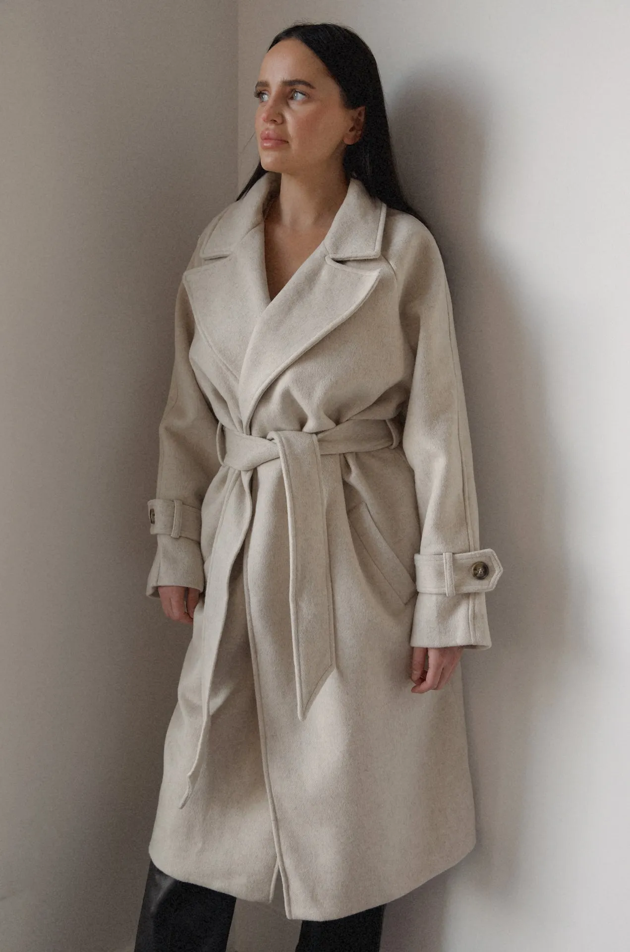 Belted Wool Blend Coat