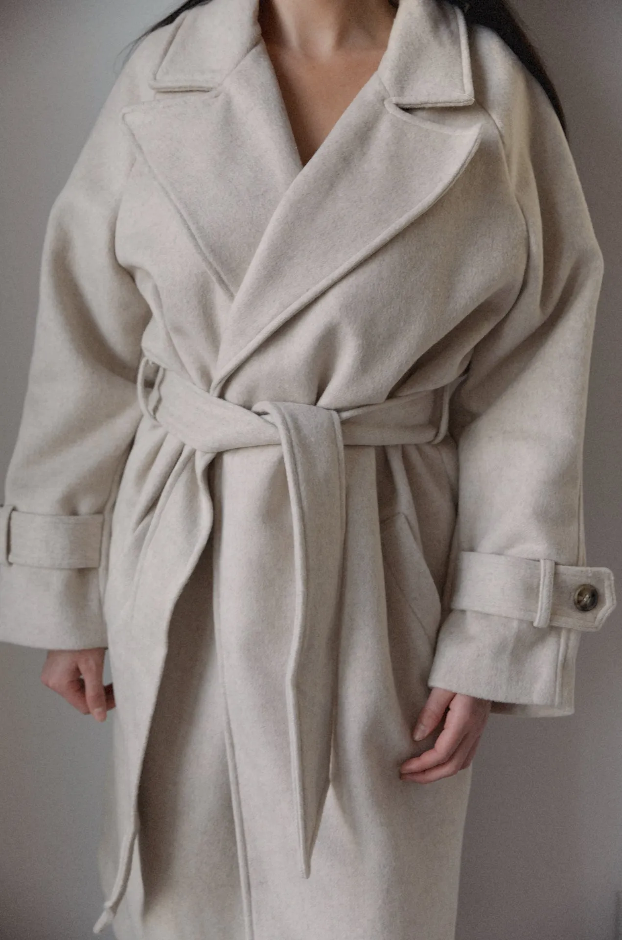 Belted Wool Blend Coat