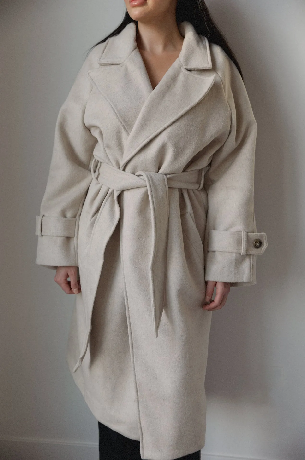 Belted Wool Blend Coat