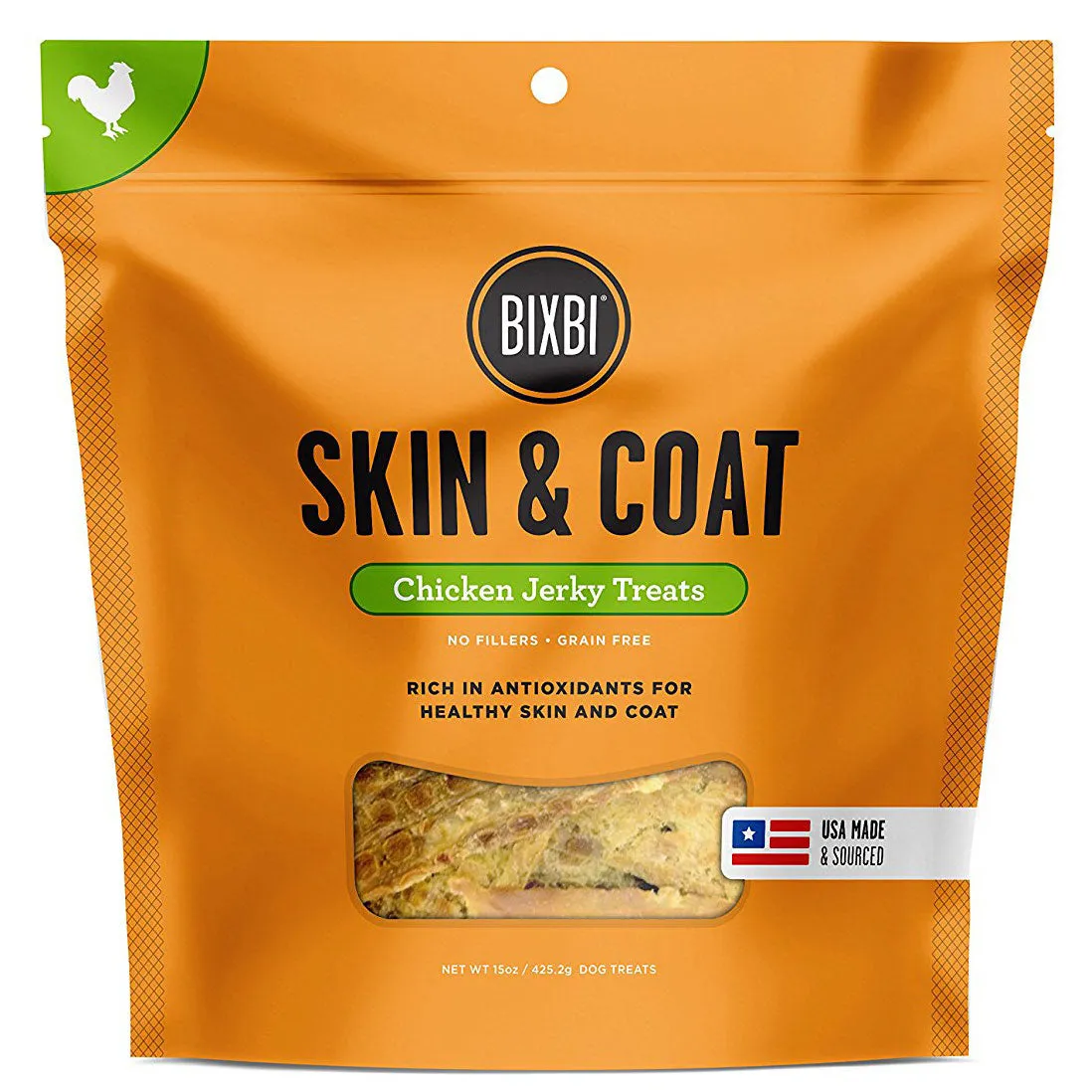 Bixbi Skin & Coat Chicken Jerky Dog Treats