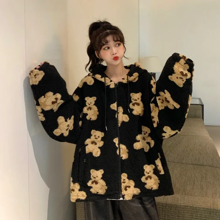 Black bear coat KF81646