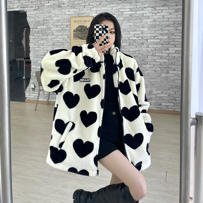 Black Love Printed Jacket  KF82363