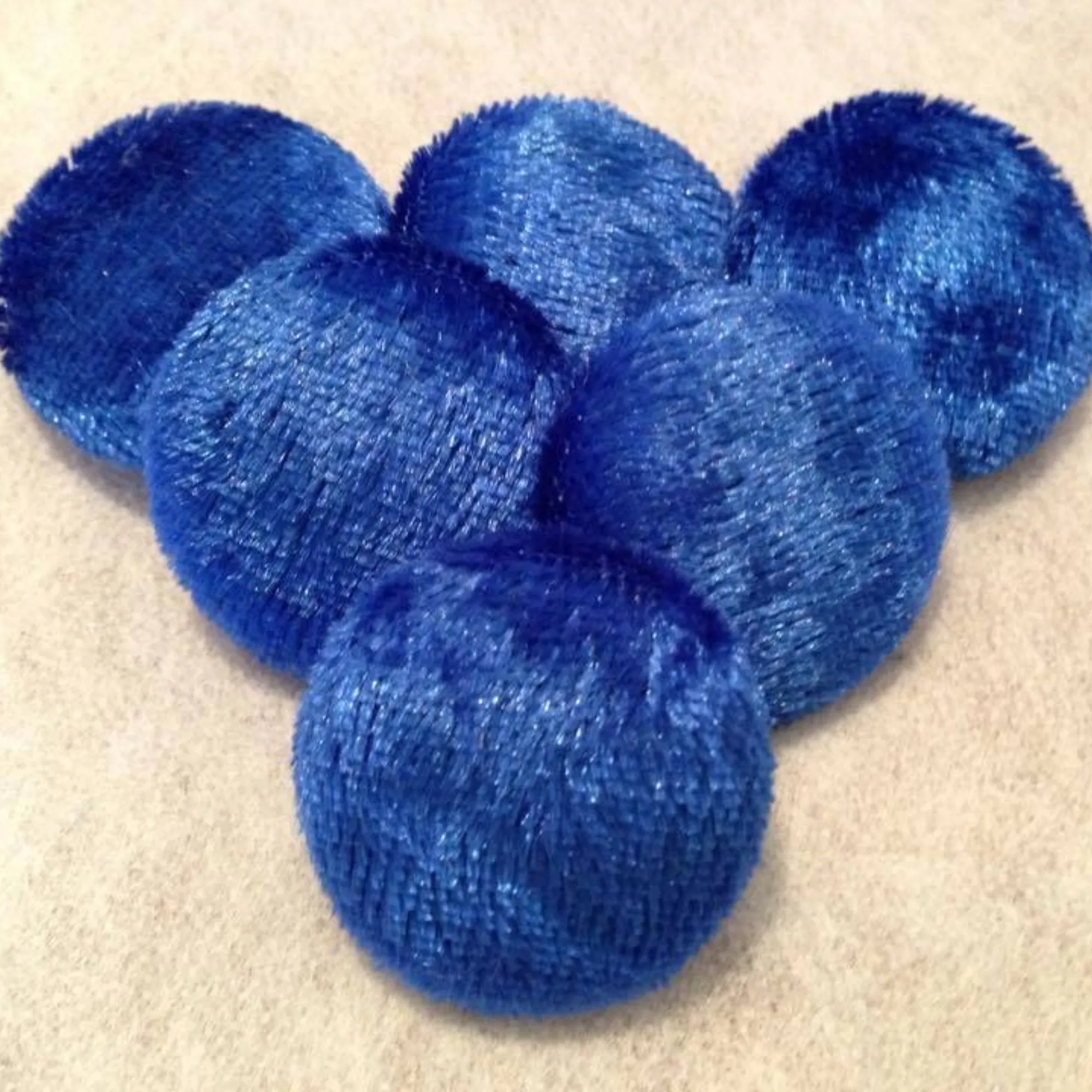 Blue Crushed Velvet Buttons