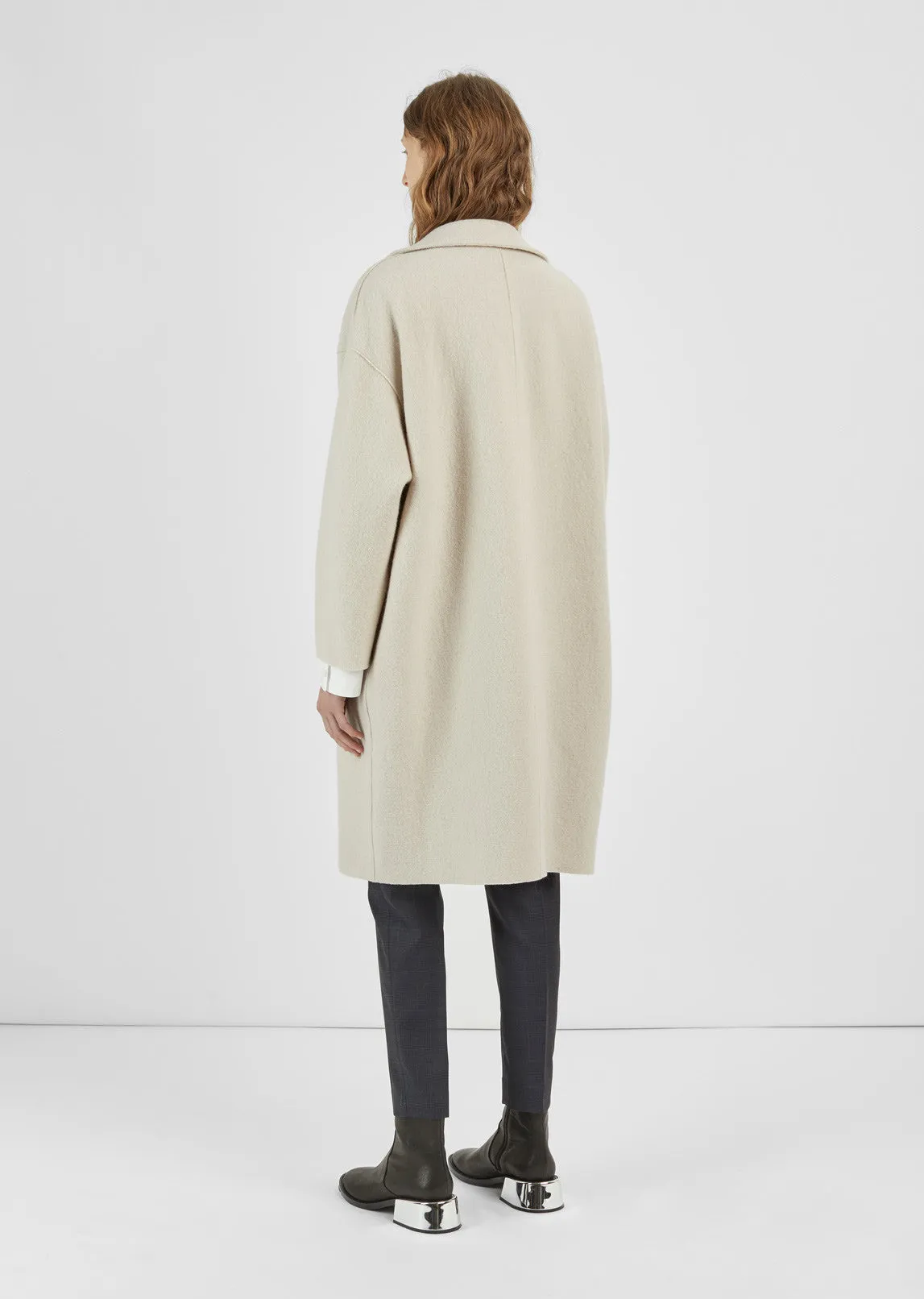 Boiled Wool Cocoon Coat