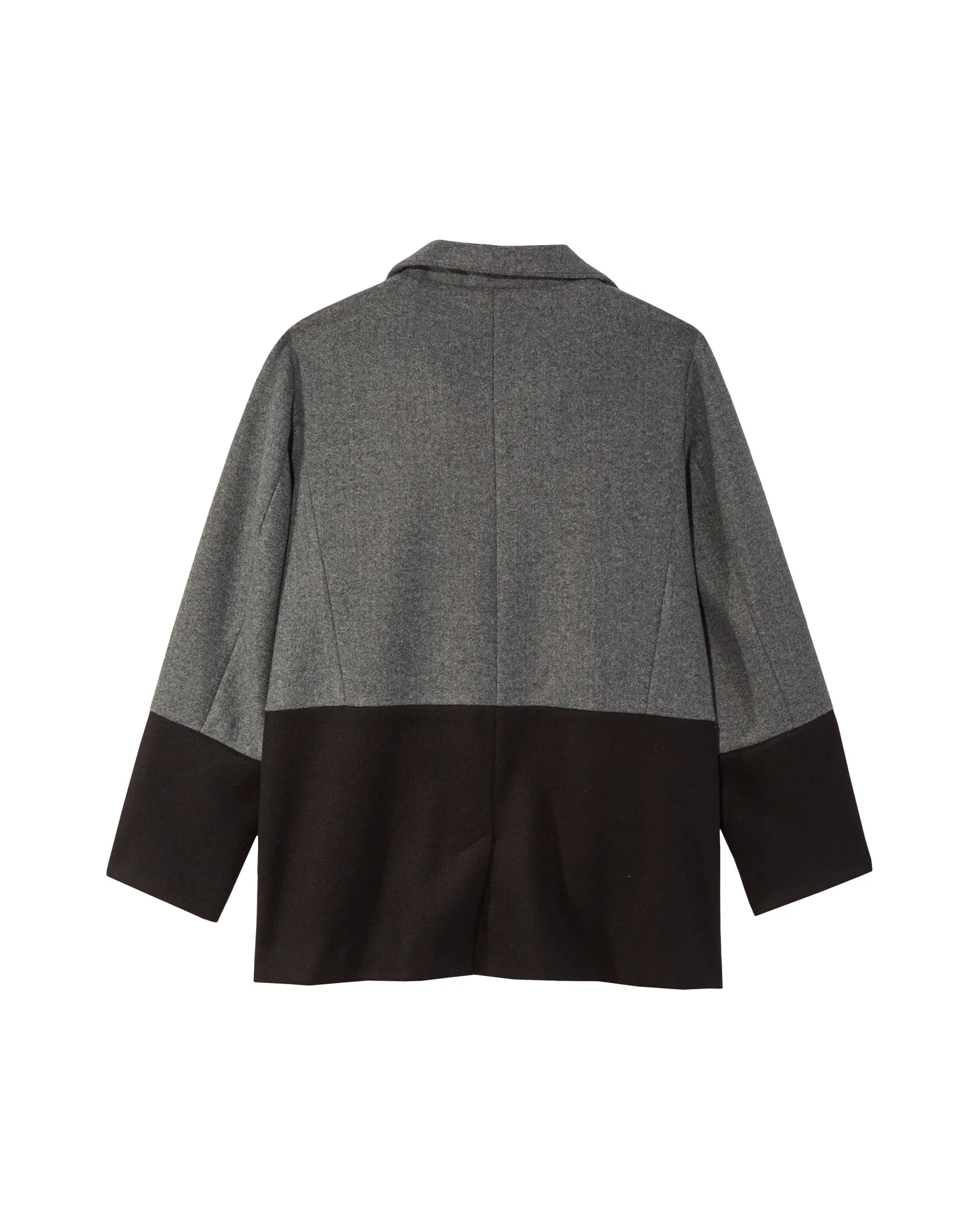 Brusselton Color Block Coat | Charcoal Grey