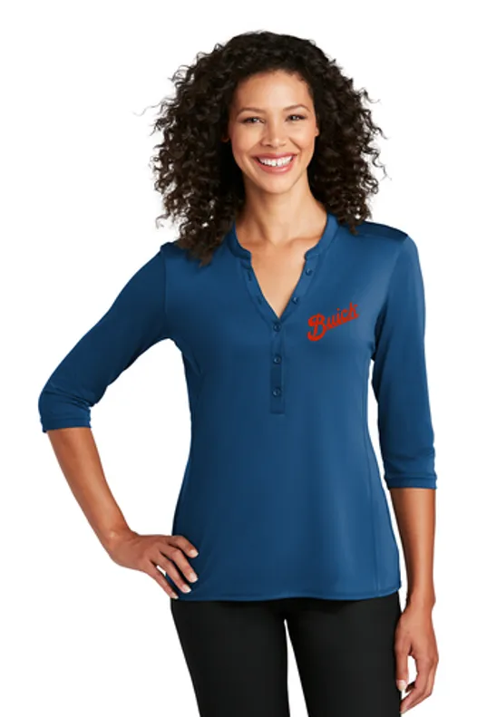 Buick SCRIPT Ladies Henley Shirt