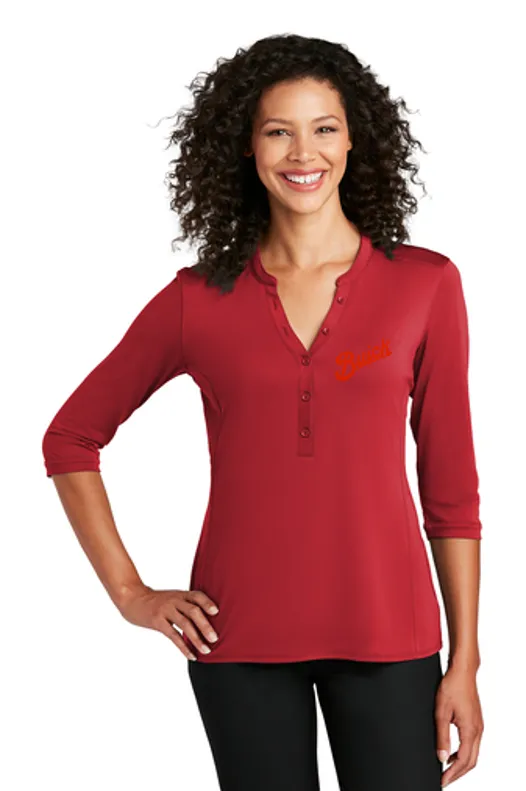 Buick SCRIPT Ladies Henley Shirt