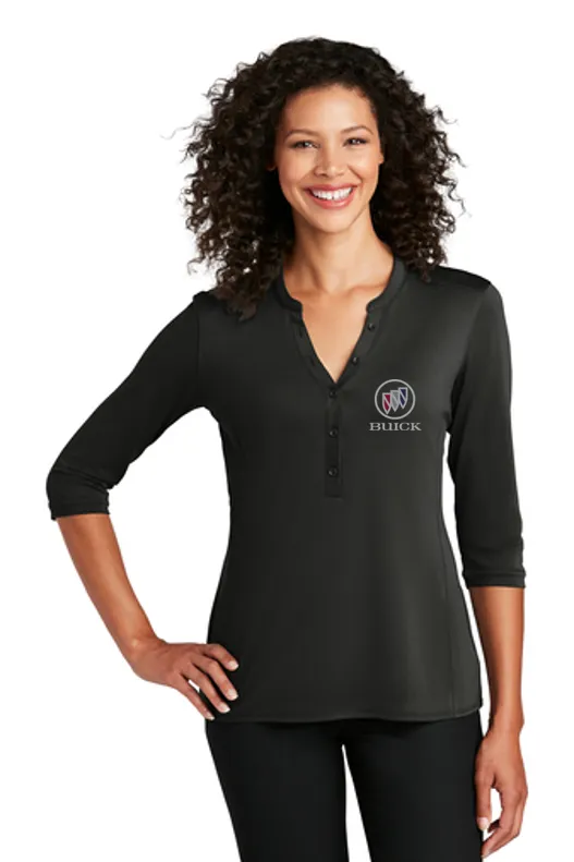 Buick SHIELD Ladies Henley Shirt