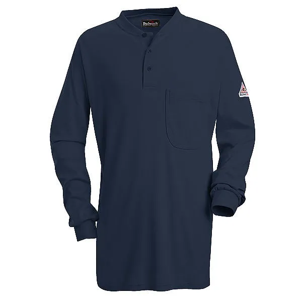 Bulwark Long Sleeve Tagless Henley Shirt - Cat 2 - (SEL2)