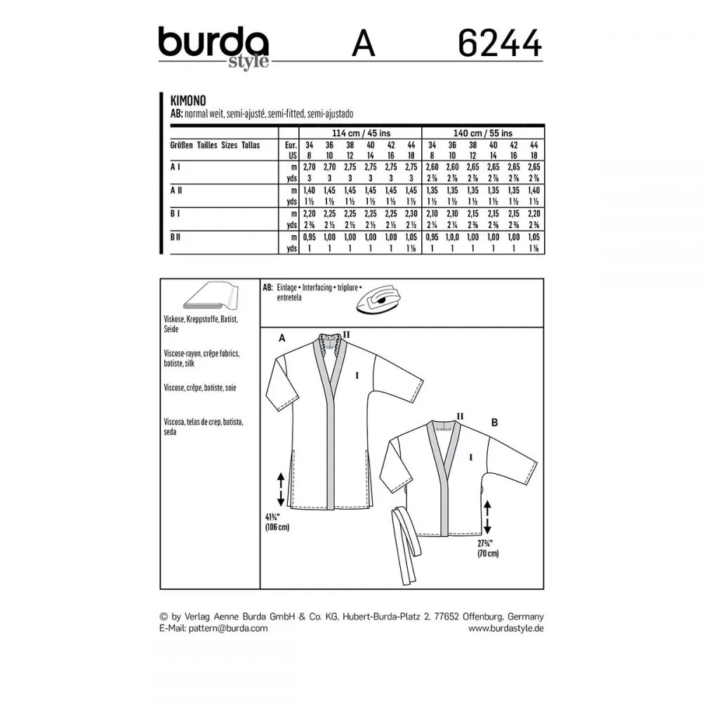 Burda Robe Coat 6244