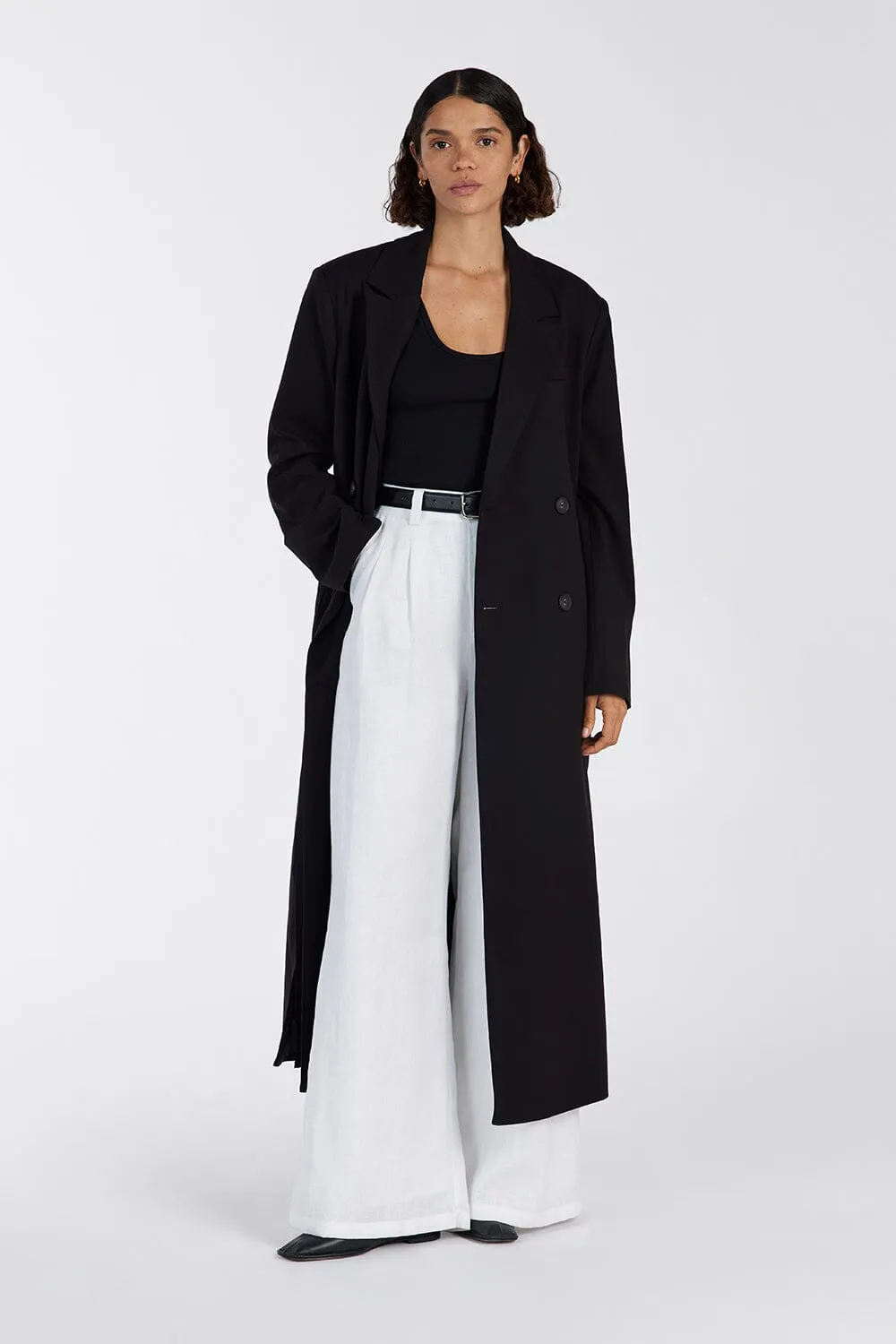 CELINA BLACK WOOL BLEND COAT