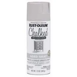 Chalked Spray Paint, Ultra Matte, Aged Gray, 12-oz.