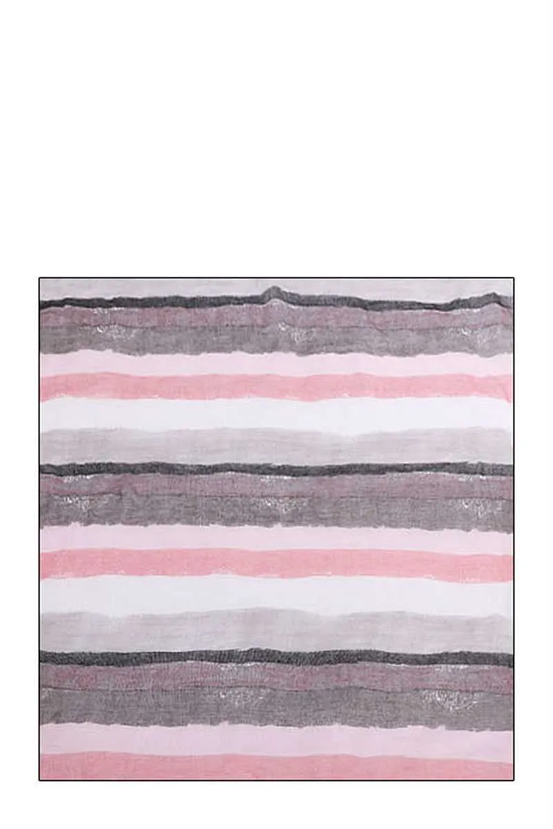 Chic Water Color Stripe Print Scarf