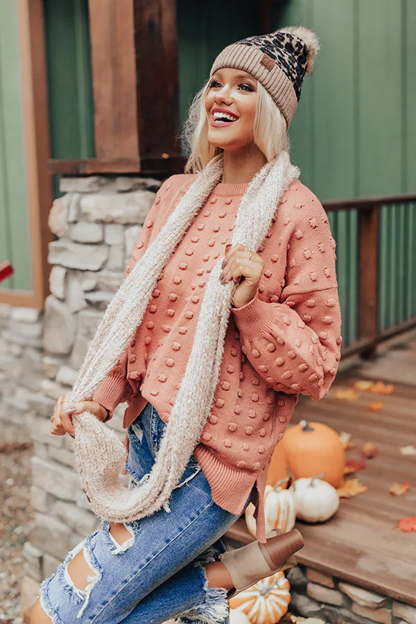 Chilly Vibes Chenille Infinity Scarf in Iced Latte