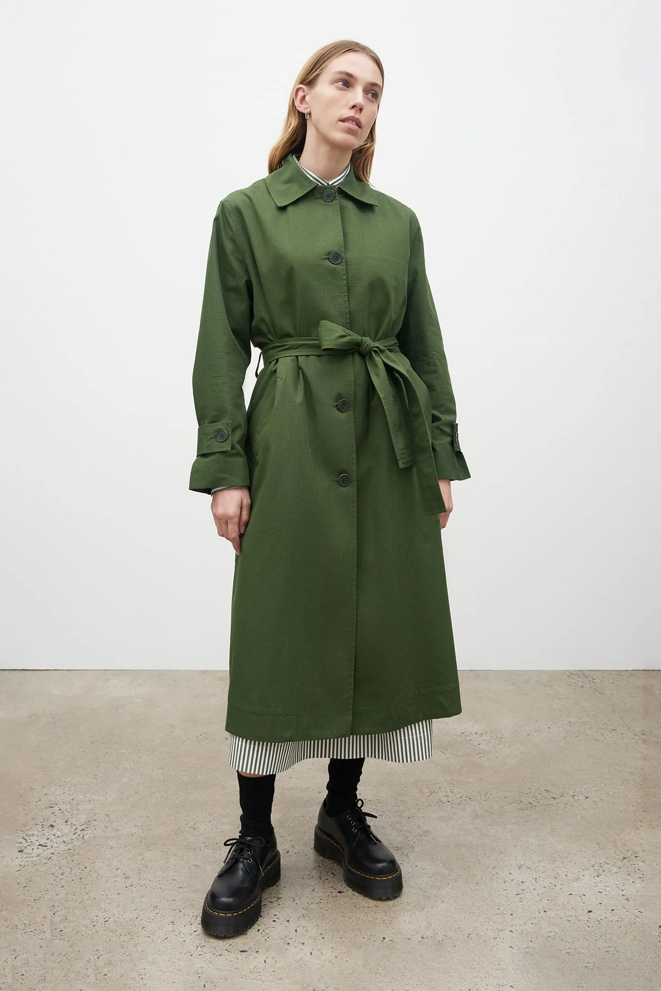 Cleo Trench Coat - Deep Green