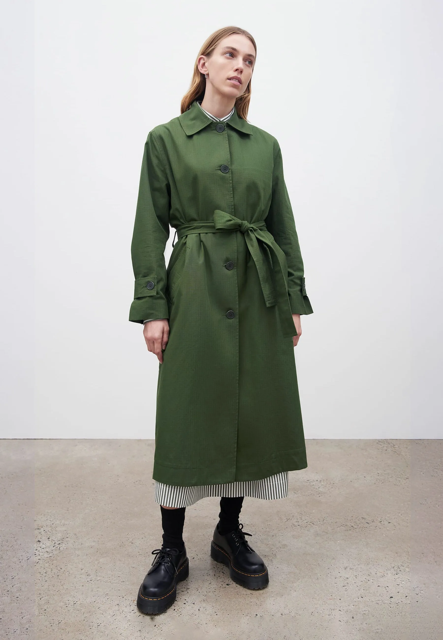 Cleo Trench Coat - Deep Green