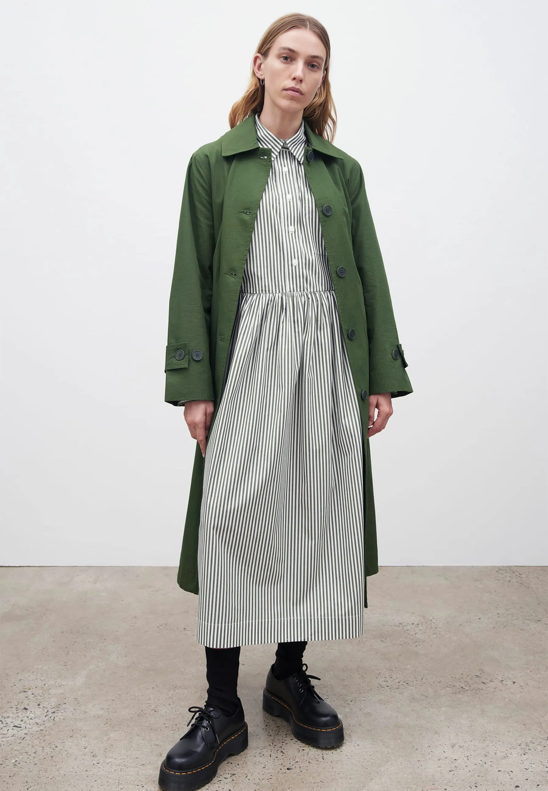 Cleo Trench Coat - Deep Green