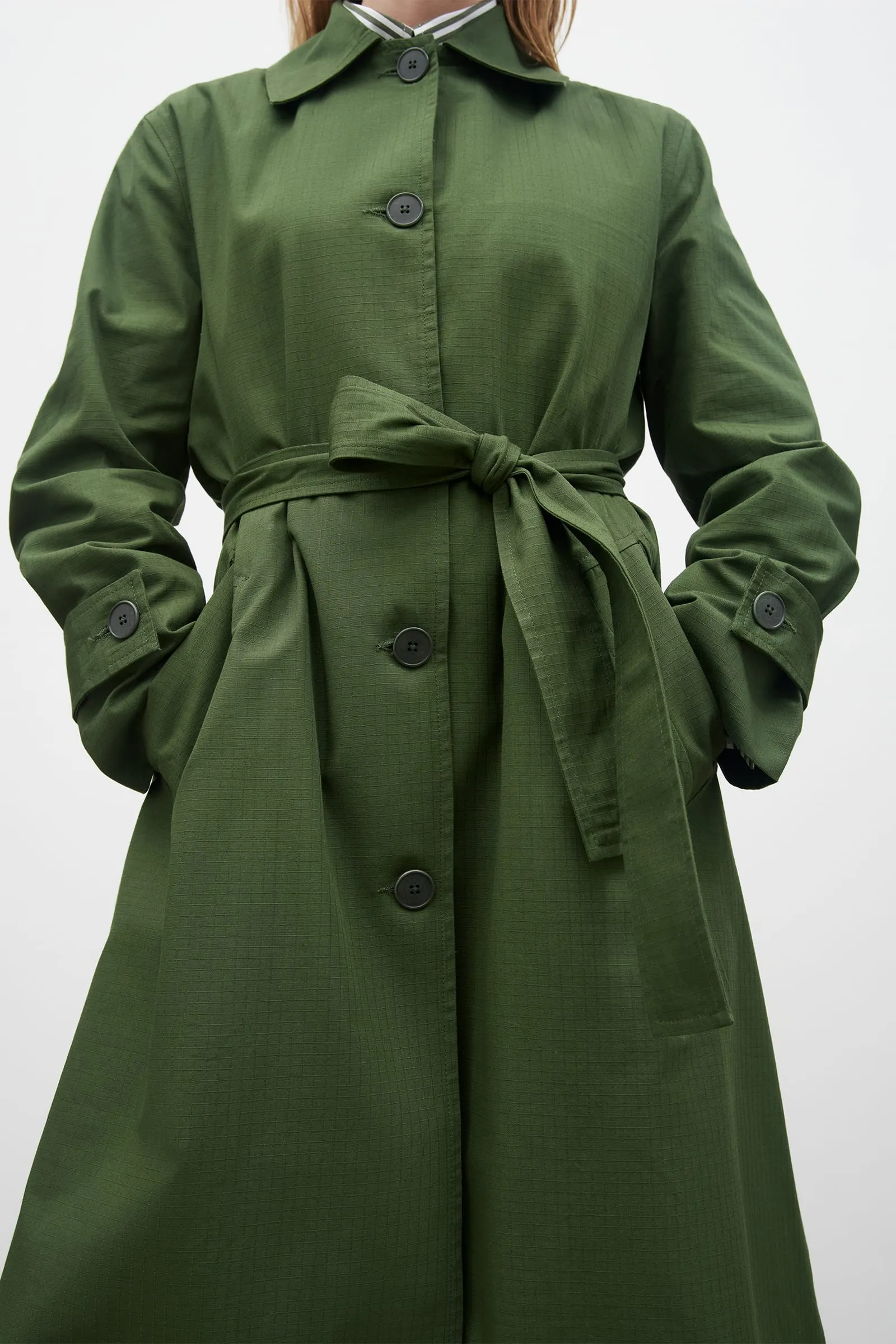 Cleo Trench Coat - Deep Green