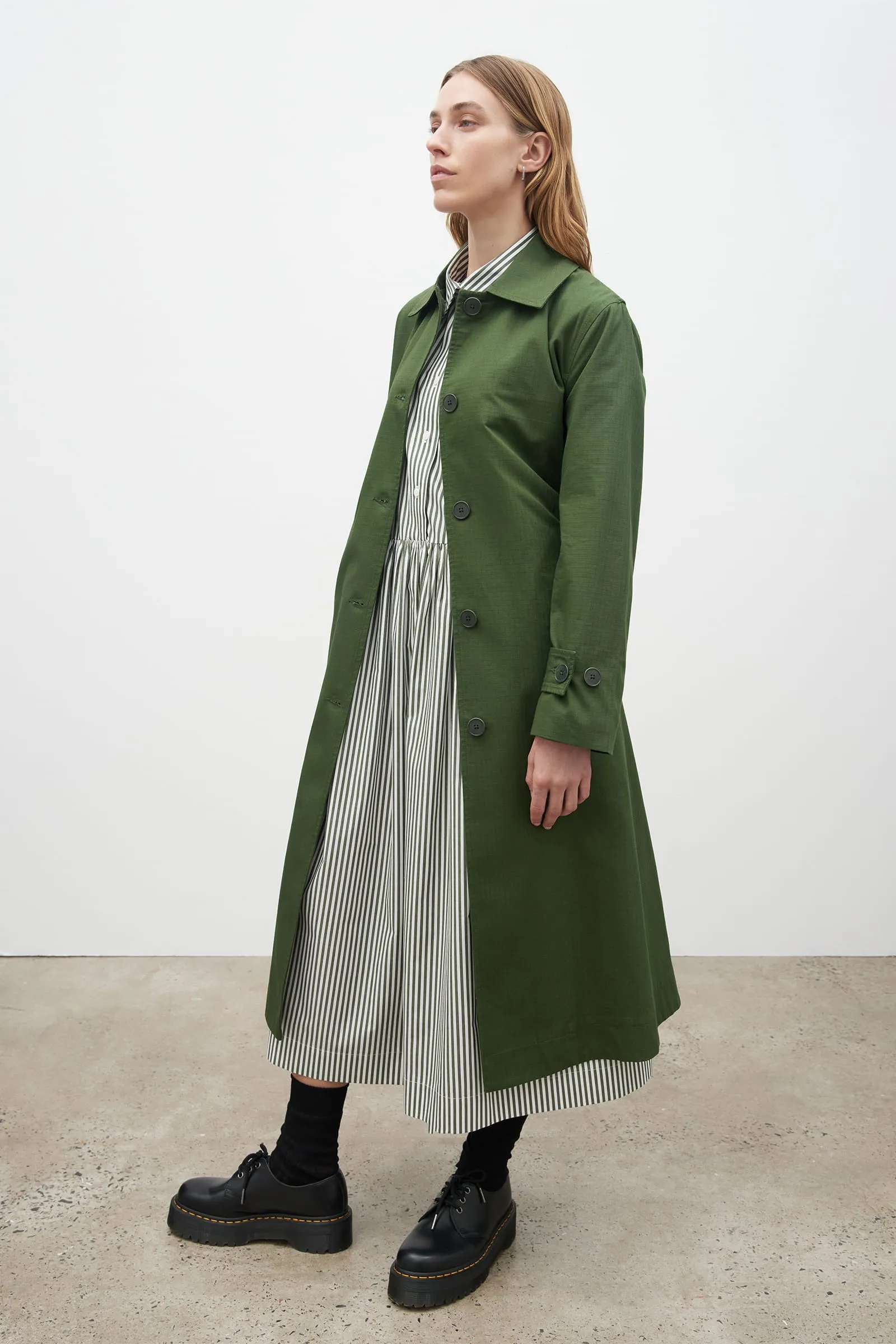 Cleo Trench Coat - Deep Green