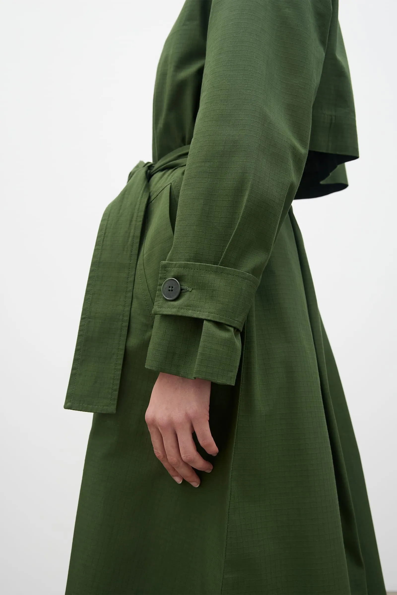 Cleo Trench Coat - Deep Green