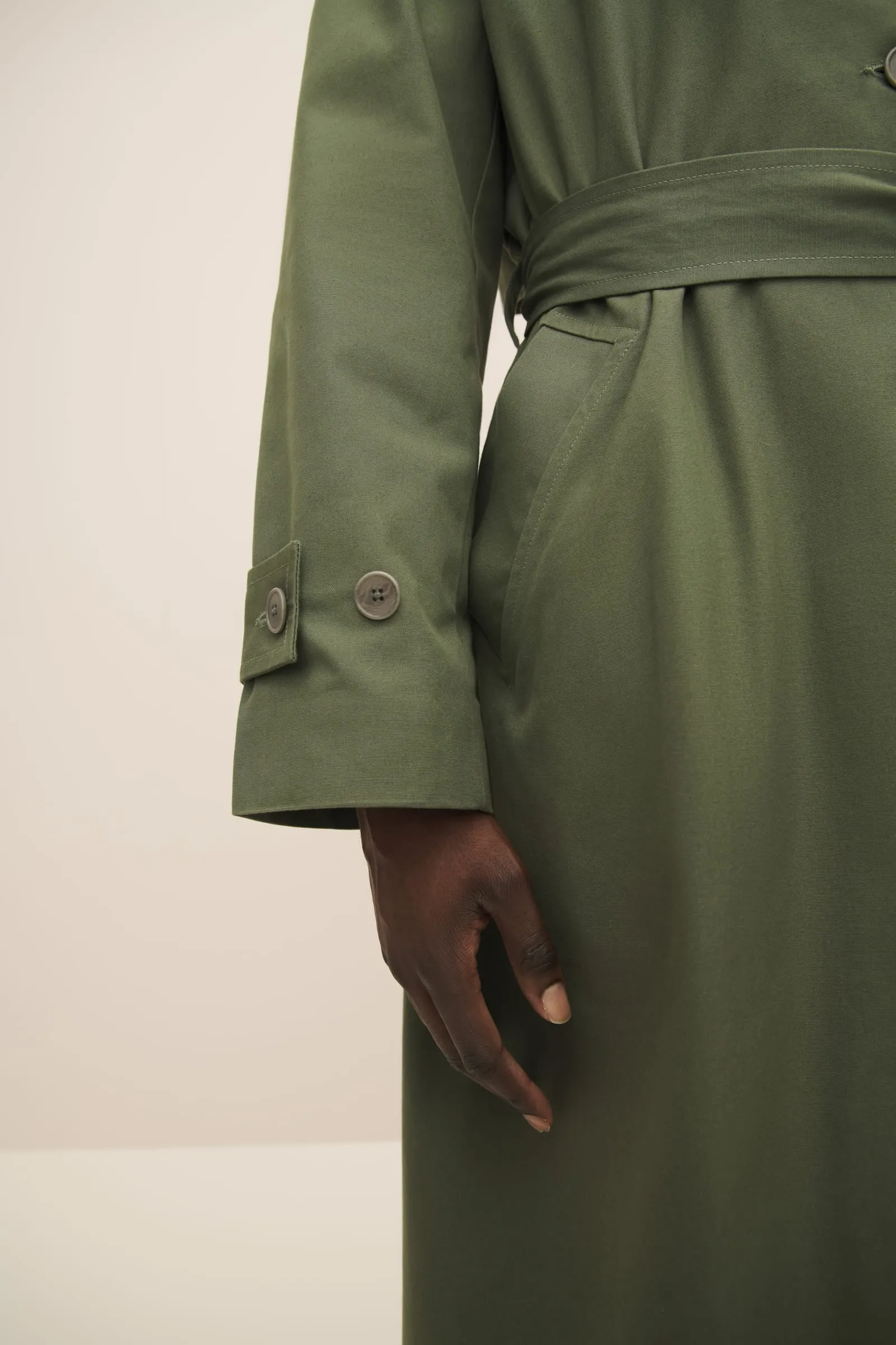 Cleo Trench Coat - Sage