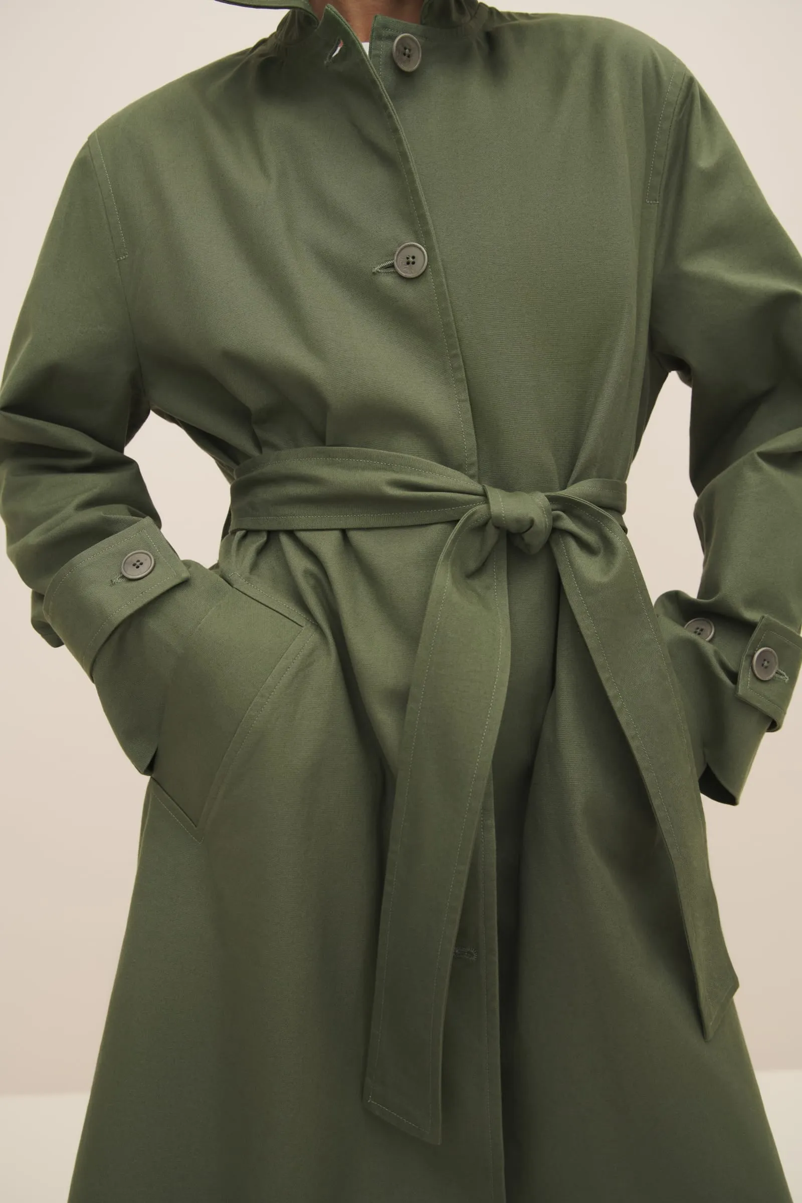 Cleo Trench Coat - Sage