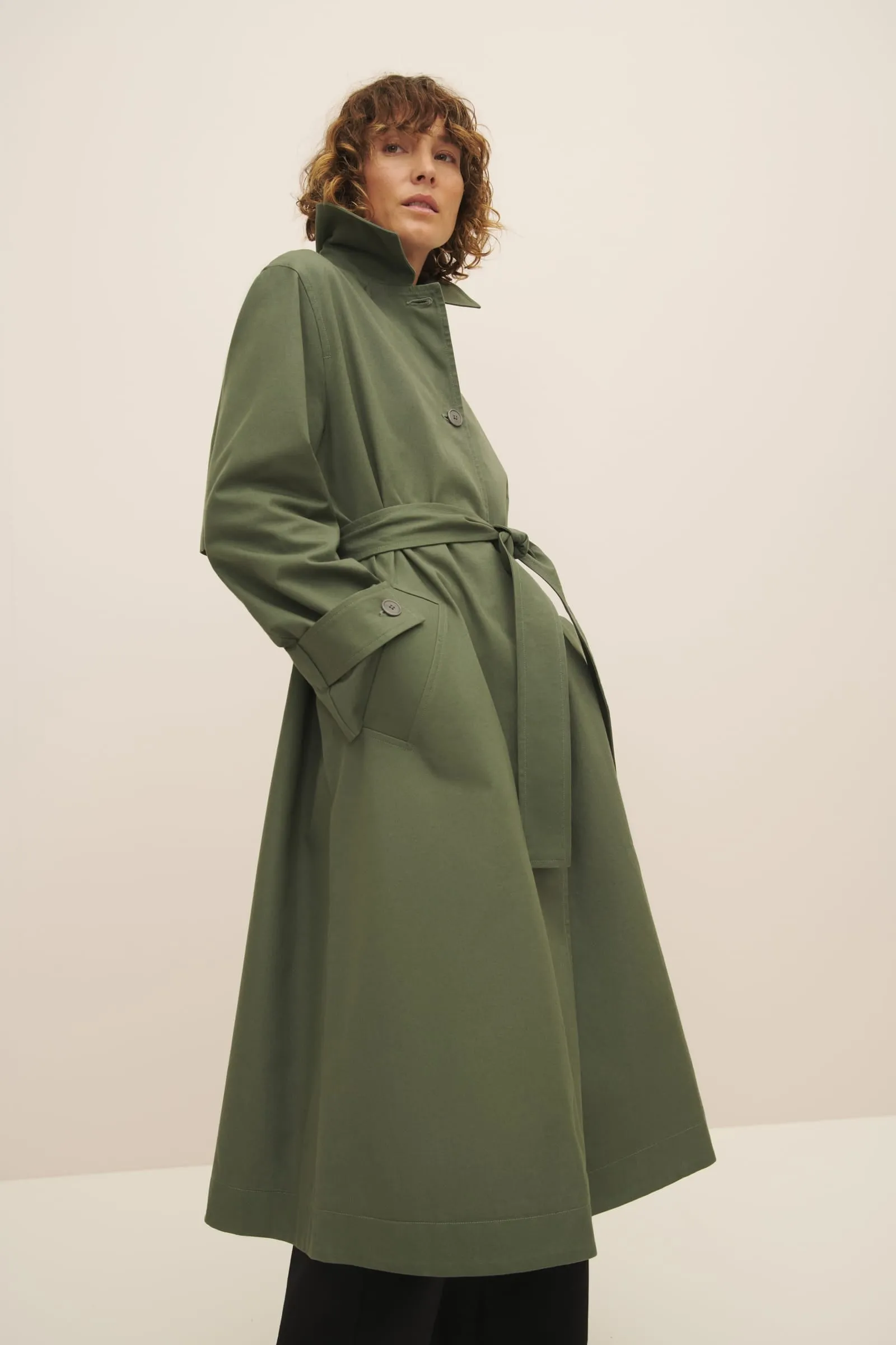 Cleo Trench Coat - Sage