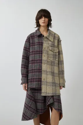 Coat / JNBY Asymmetric Color Block Wool Coat