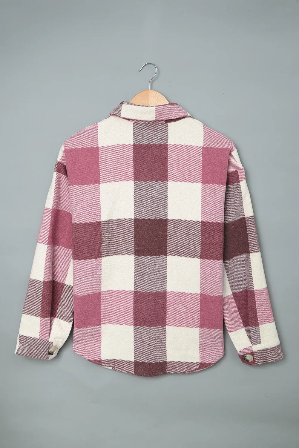 Colorblock Plaid Long Sleeve Jacket