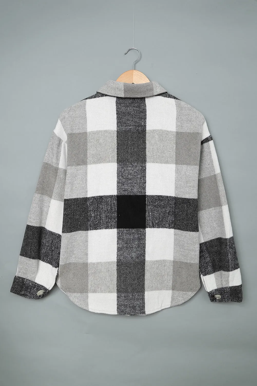 Colorblock Plaid Long Sleeve Jacket