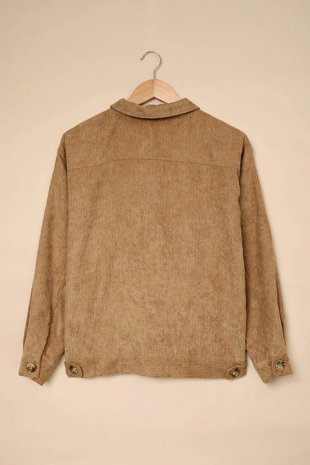 Corduroy Long Sleeve Buttoned Jacket