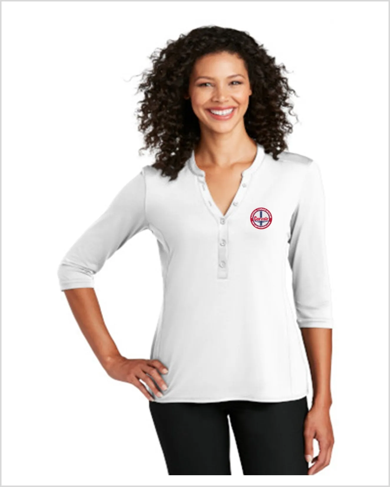 CORVAIR MUSEUM Ladies Henley Shirt