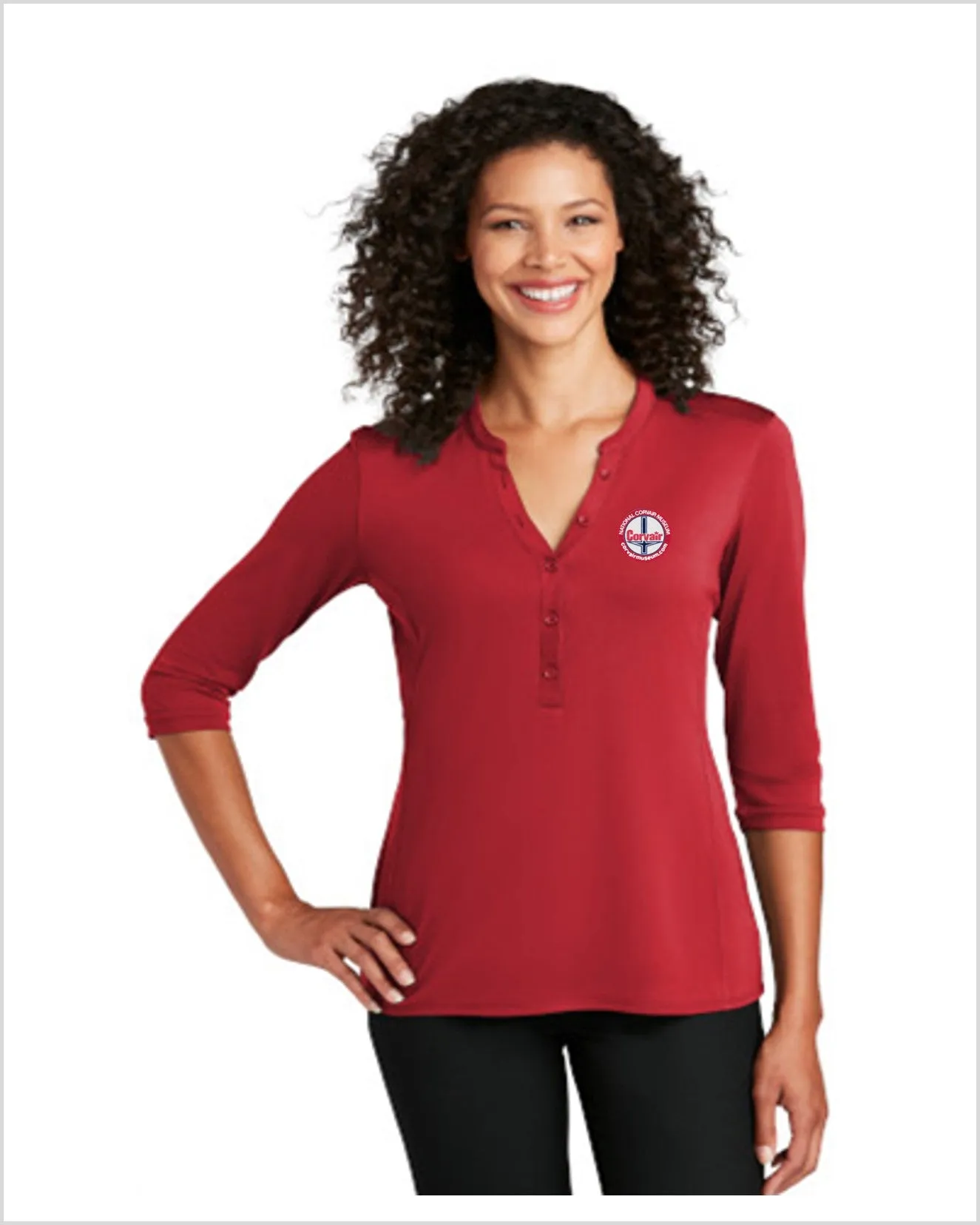 CORVAIR MUSEUM Ladies Henley Shirt