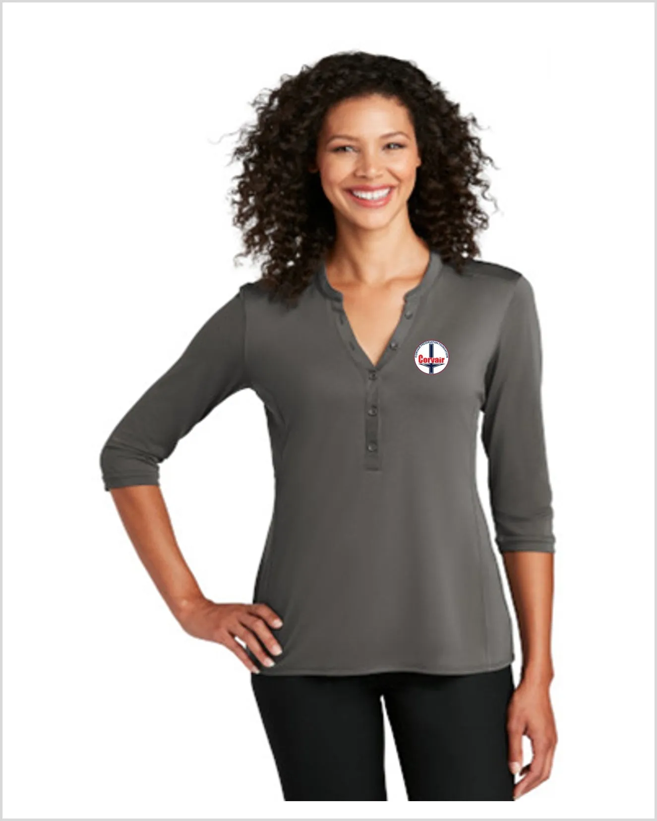 CORVAIR MUSEUM Ladies Henley Shirt