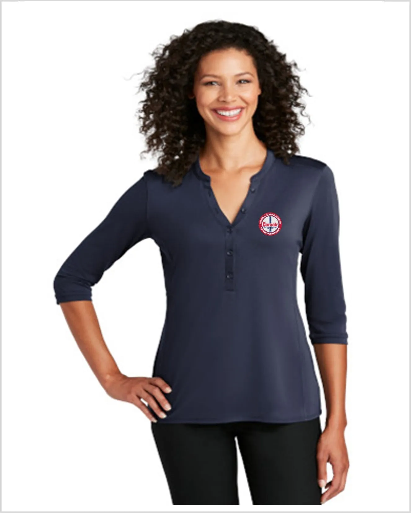 CORVAIR MUSEUM Ladies Henley Shirt