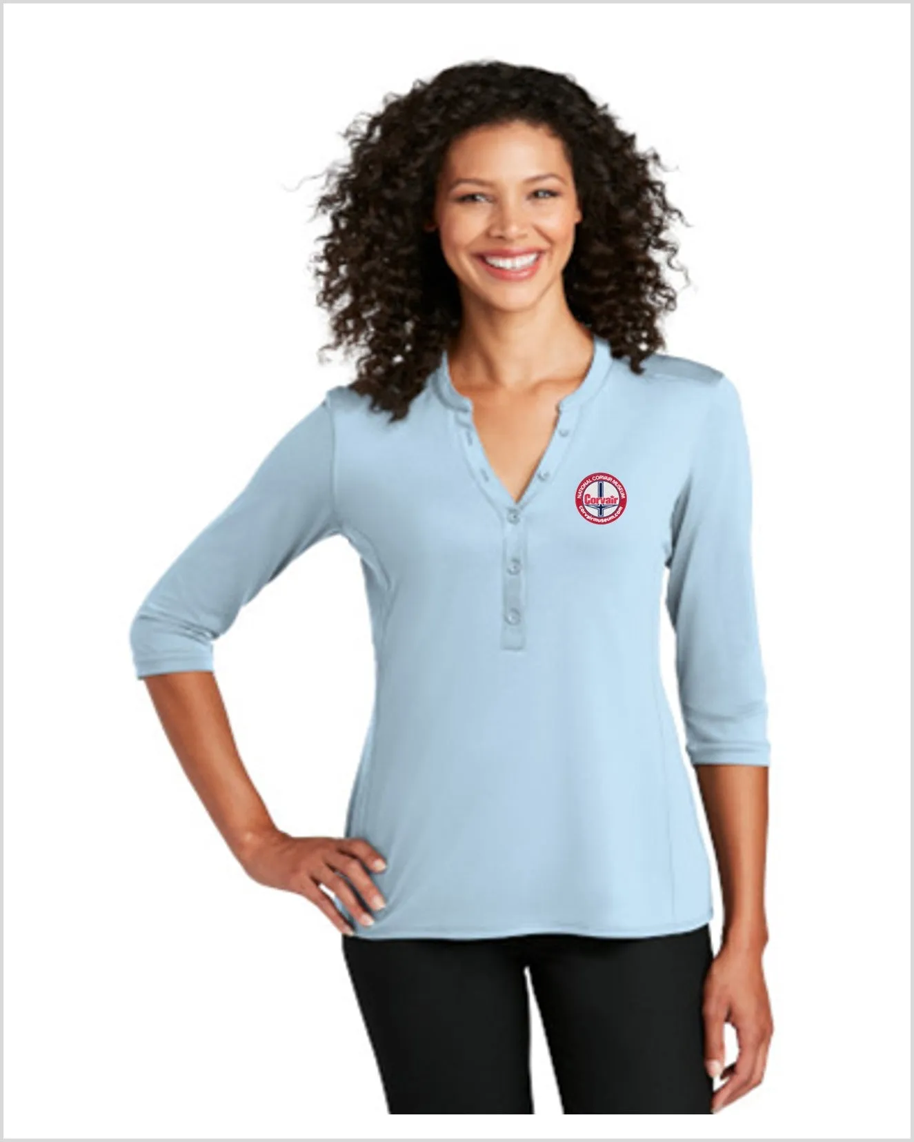 CORVAIR MUSEUM Ladies Henley Shirt