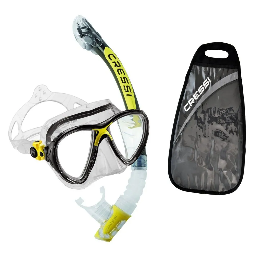 Cressi Big Eyes Evolution Mask and Kappa Ultra Dry Snorkel Combo