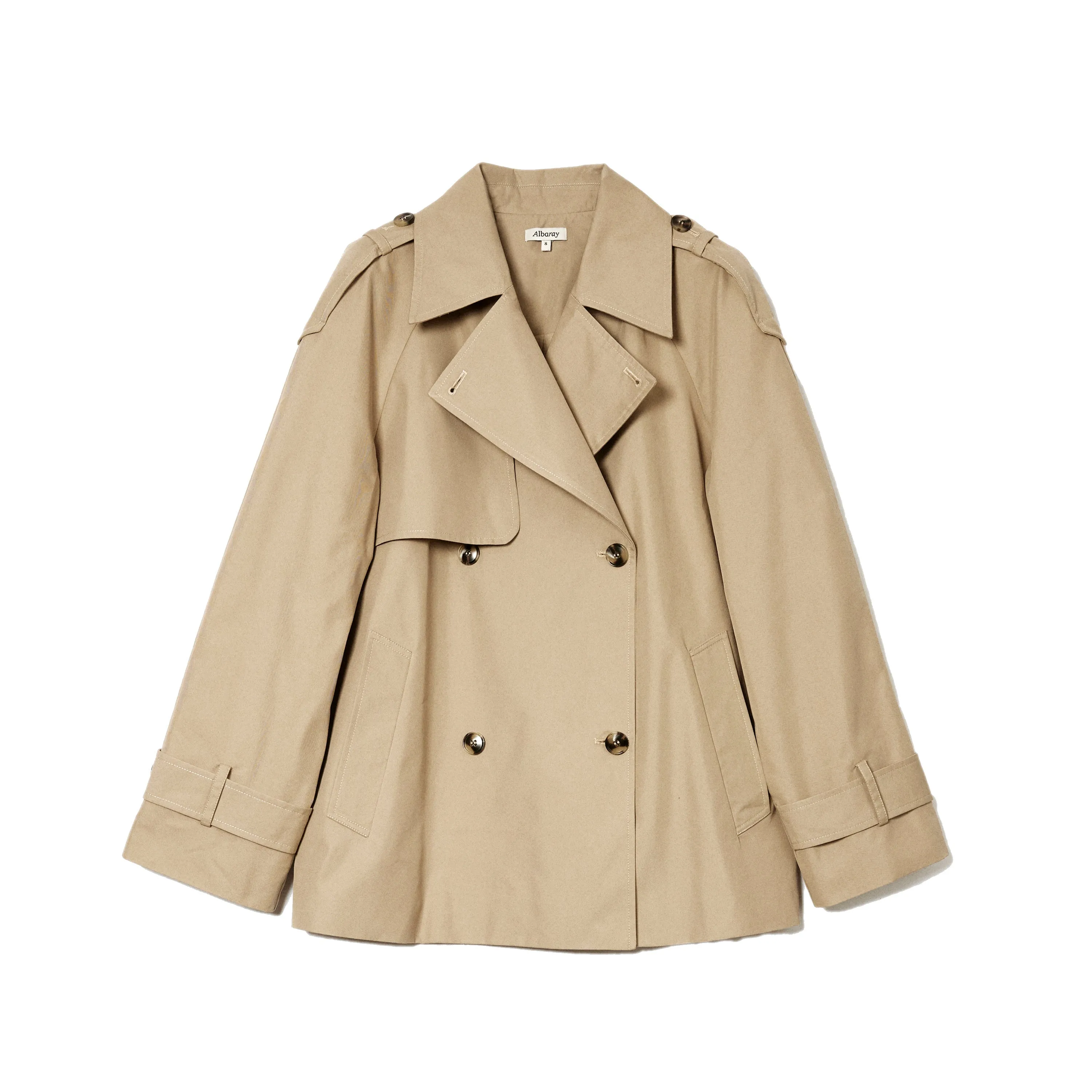 Cropped Double Breasted Trench Coat