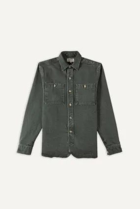 Cuisse de Grenouille Khaki Green Washed Paris Over Shirt